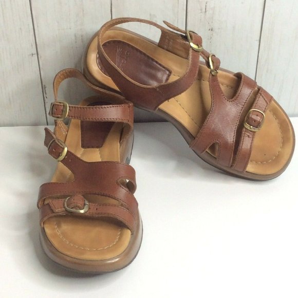 Dansko Shoes - Dansko Sandals Strappy Leather Wedge Comfort